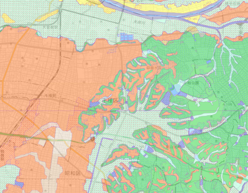 名古屋市千種区の土地条件図