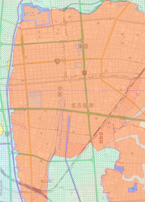 名古屋市中区の土地条件図