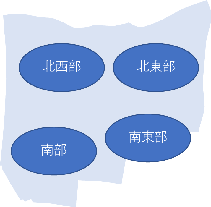 地域区分（『中央区将来ビジョン2023－2027』より引用）