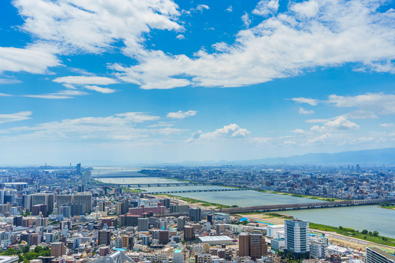 北区と淀川の風景