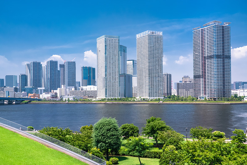 晴海のタワーマンションの風景