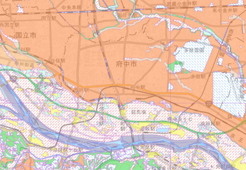 府中市の土地条件図