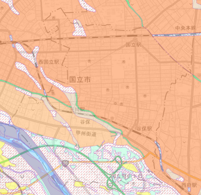 国立市の土地条件図