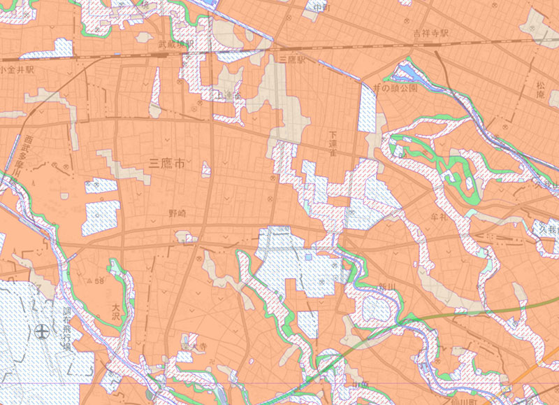 三鷹市の土地条件図