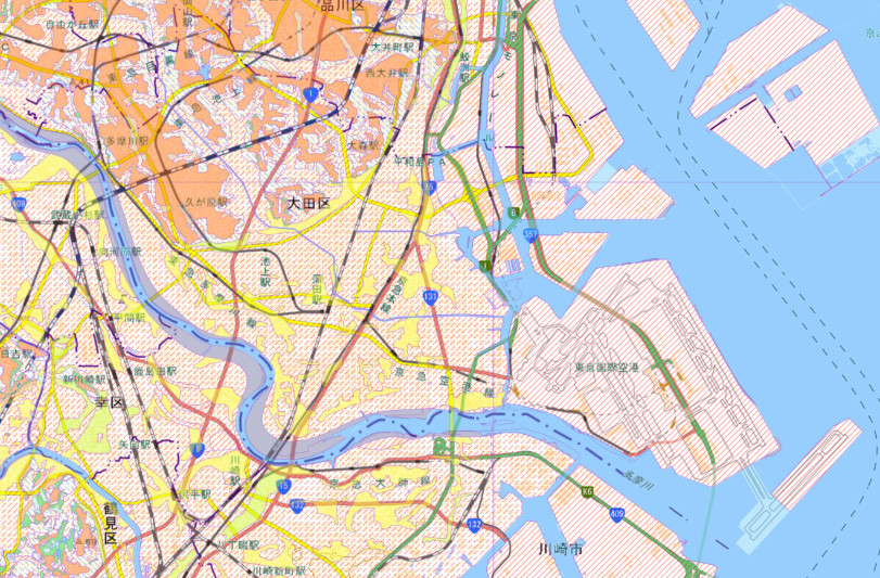 大田区の土地条件図