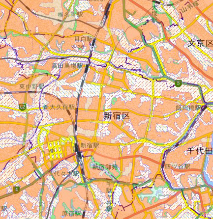 新宿区の土地条件図