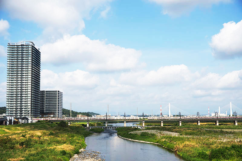 関戸橋からみた多摩川