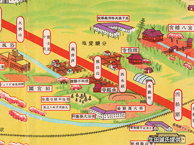 「西松原駅」（現「明大前駅」）から「久我山駅」間の路線図