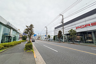 写真中央奥付近が「浜田山住宅地」として分譲された一画