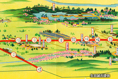 「上石神井駅」～「久米川駅」間の路線図