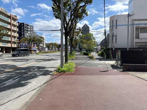 北東側前面道路（別角度）