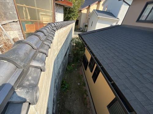 現地南西側擁壁・ブロック塀