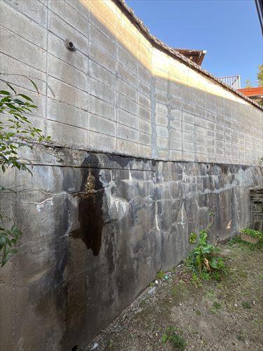 現地南西側擁壁・ブロック塀