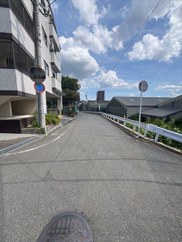 南西側道路（北西から南東）