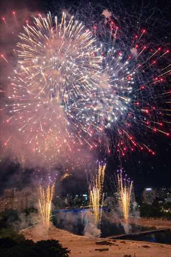 東側バルコニーから撮影：岡崎花火大会