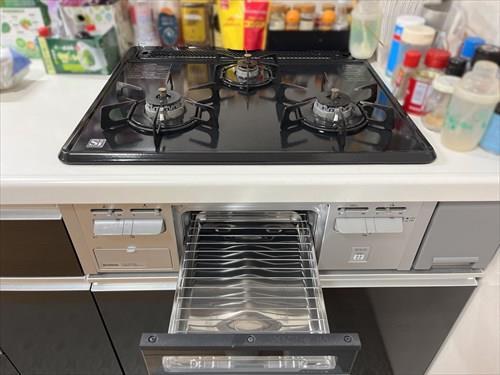 3口ガスコンロ・魚焼きグリル