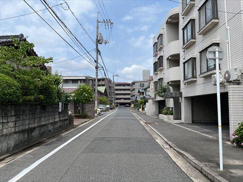 北西側前面道路(南側から撮影)