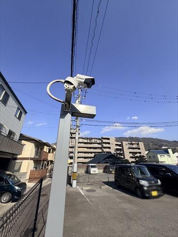 駐車場の防犯カメラ（2026年2月撮影）