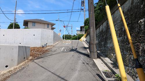 北東側前面道路（物件：左手）