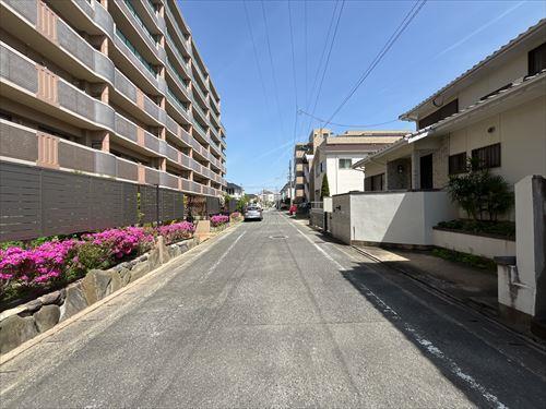 北側前面道路（西から）