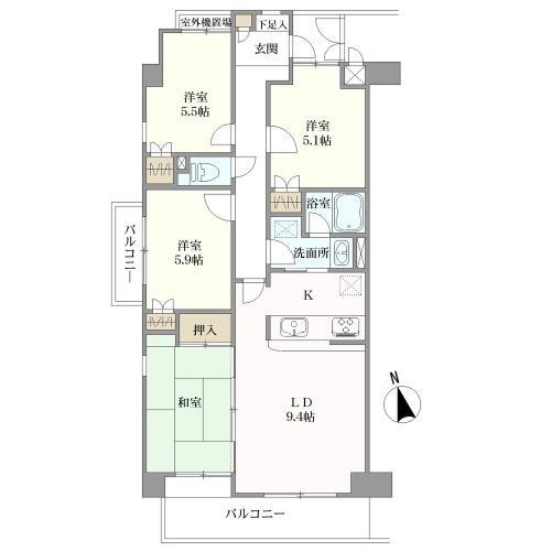 専有面積：80.00平米