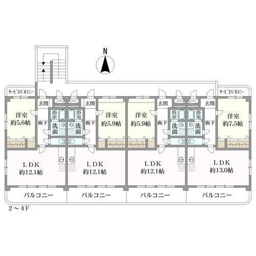 間取り図(２F～４F)