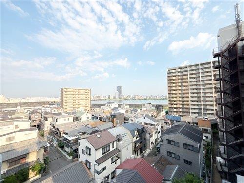 北向き室外機置場からの眺望