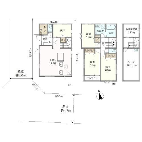 3SLDK+SIC+小屋裏収納