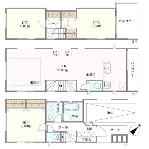 延床111.90㎡(車庫10.88㎡含)