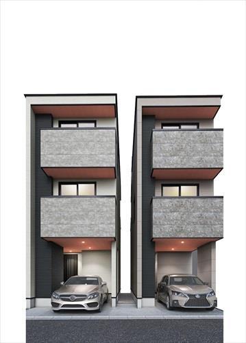 完成予想図(左手：１号棟)