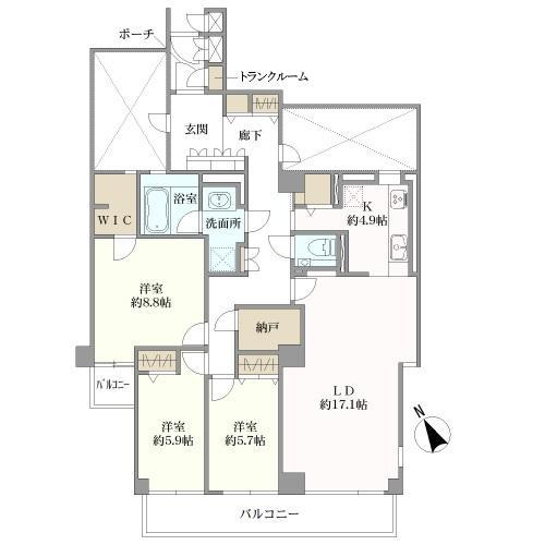 間取図・WIC=ウォークインクローゼット