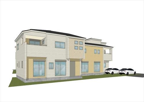 完成予想図：左3号棟