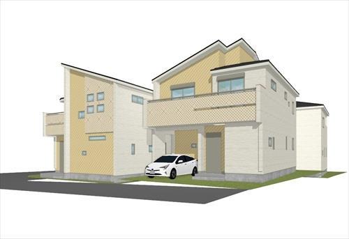 完成予想図：右4号棟