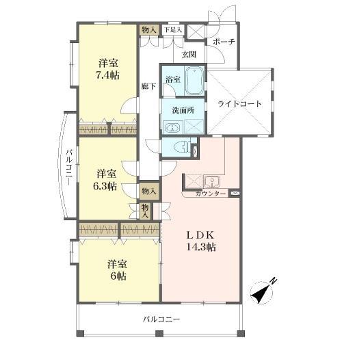 3方角住戸（南東・南西・北西））