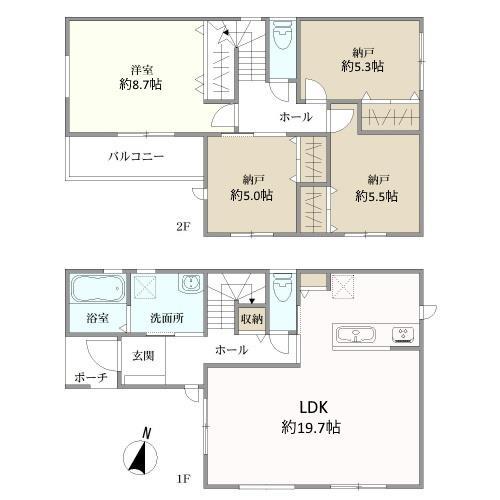 1LDK＋3S（S＝納戸）