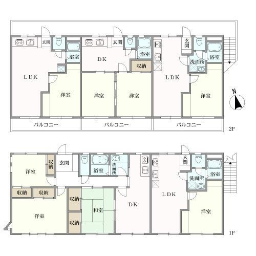 1LDK×3　2DK×1　3DK×1