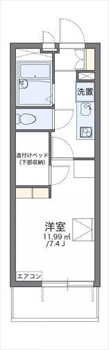貸室間取り(1R40戸) 貸室間取り(1R40戸)