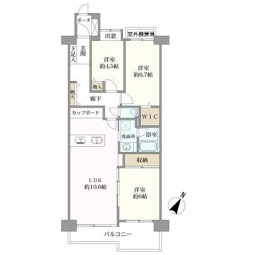 3LDK/専有面積73.90㎡