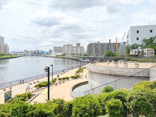 千住大川端公園まで30m