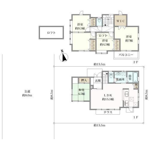 間取図(区画図は実測図ではありません)