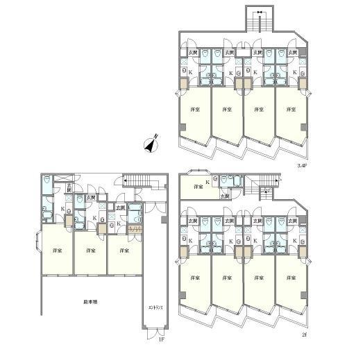 1K間取！バストイレ別部屋あり