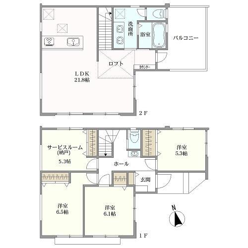 1号棟：間取り 3SLDK