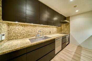 ディスポーザー、食洗機を備えたキッチン