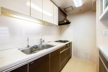 ディスポーザーや浄水器が設置されているシステムキッチン