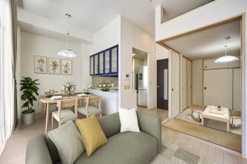 約15.3帖のLDK（CGで作成したリフォーム・家具設置イメージです）