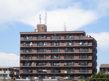 タイル張りの外観