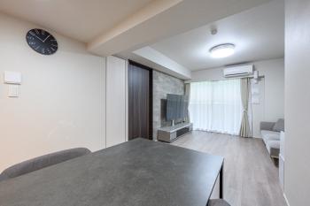 ガス温水式床暖房が設置されたリビング・ダイニング