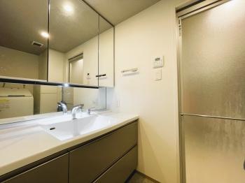 三面鏡裏収納付きボウル一体型洗面台