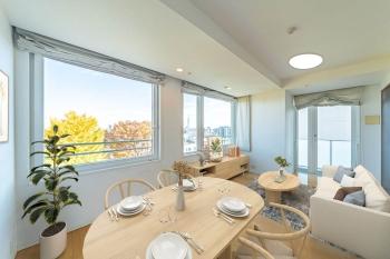 リビング、ダイニング　CGで家具等を設置したイメージです。