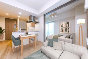 リビングダイニング・洋室　（CGで作成したリフォーム・家具設置イメージです）